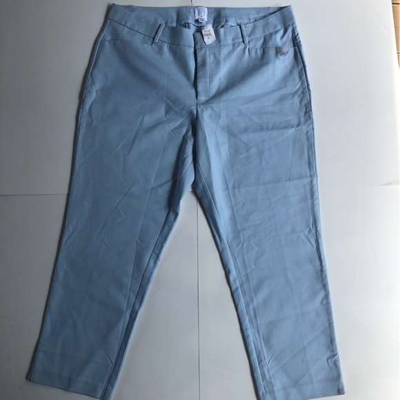 Core Life Pants Light Blue Size 14W Cropped Cotton Slash Pockets‎ New - Picture 3 of 11